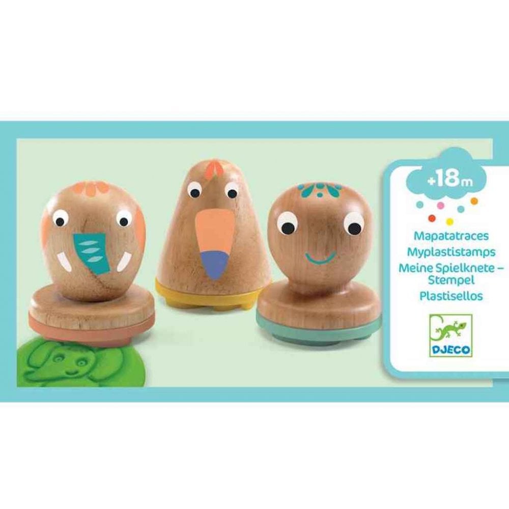 Djeco: Play Dough Stampers - Stamps & Tracing Set - Acorn & Pip_Djeco