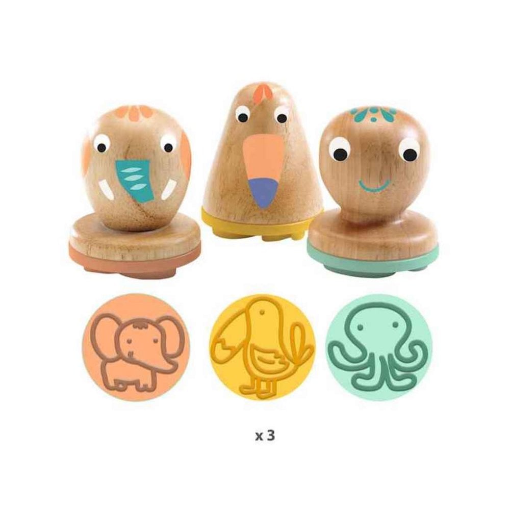 Djeco: Play Dough Stampers - Stamps & Tracing Set - Acorn & Pip_Djeco