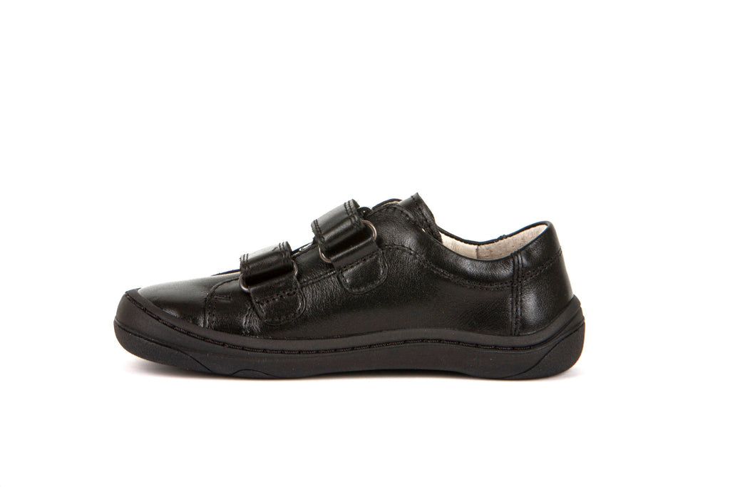 Froddo: Alex Barefoot Velcro School Shoes - Black Leather - Acorn & Pip_Froddo