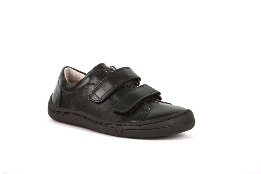 Froddo: Alex Barefoot Velcro School Shoes - Black Leather - Acorn & Pip_Froddo