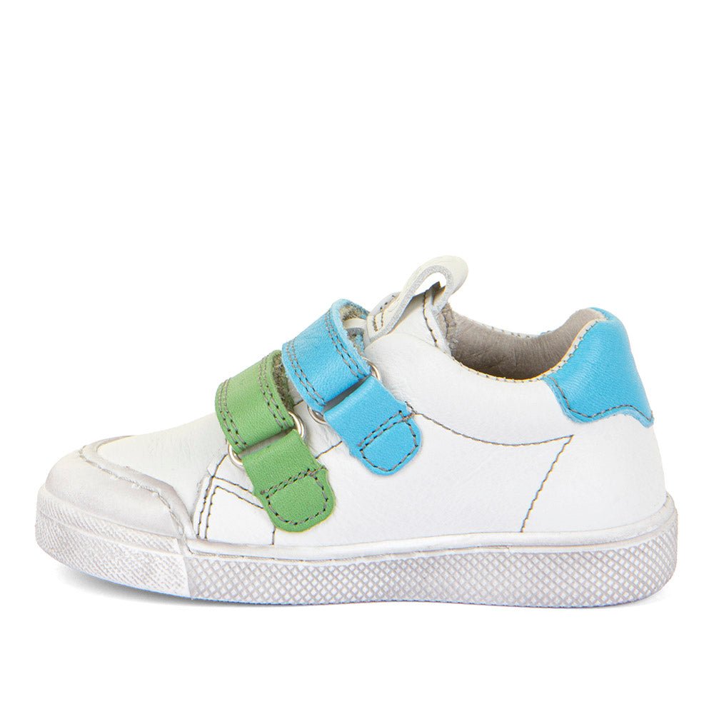 Froddo: Rosario Velcro Trainers - White / Blue & Green Straps - Acorn & Pip_Froddo