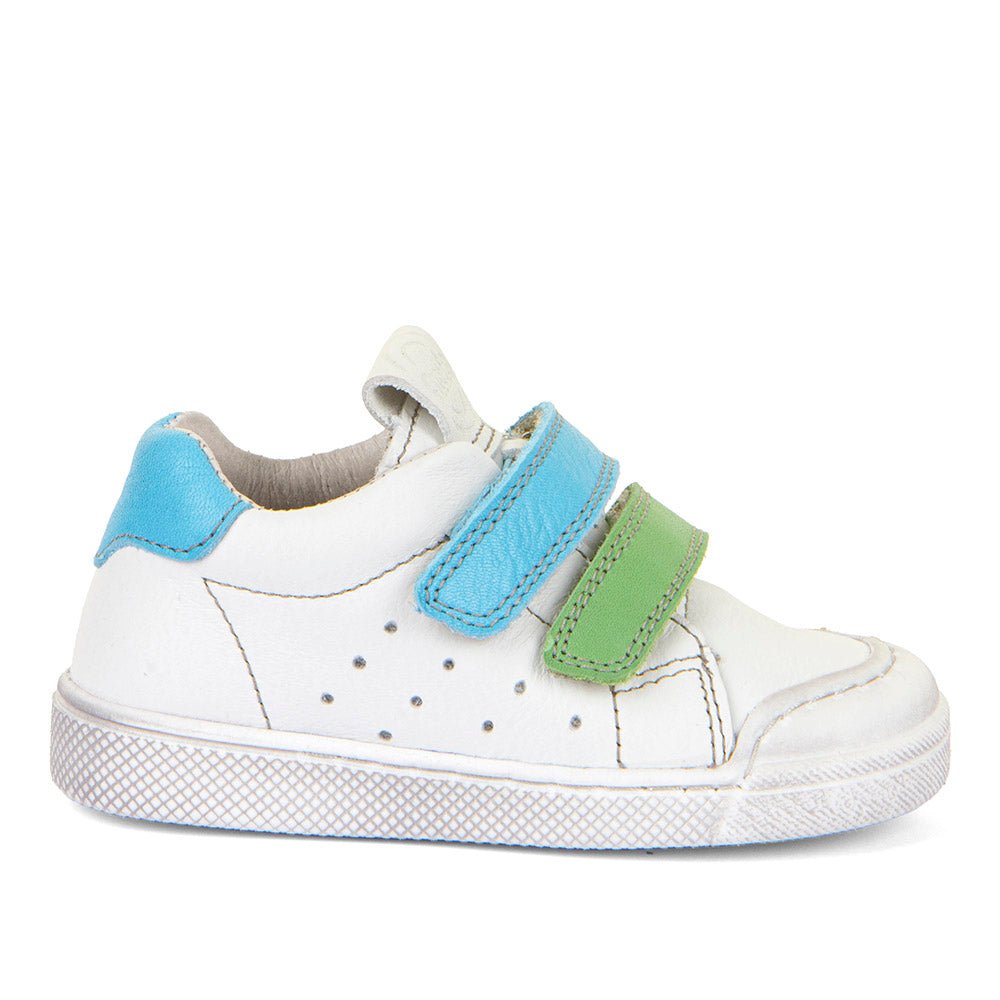 Froddo: Rosario Velcro Trainers - White / Blue & Green Straps - Acorn & Pip_Froddo