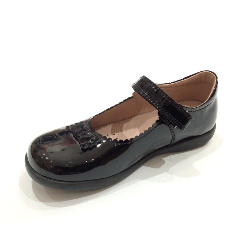 Geox: Naimara - Black Patent Scallop Mary Jane - Acorn & Pip_Geox