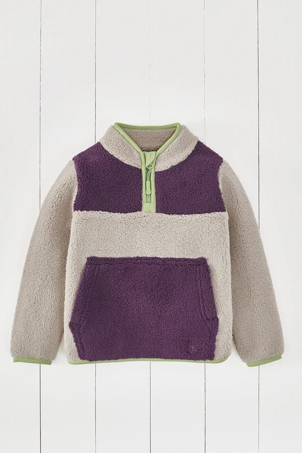 Grass & Air: Amethyst Purple & Geothermal Quarter Zip Fleece Jumper - Acorn & Pip_Grass & Air