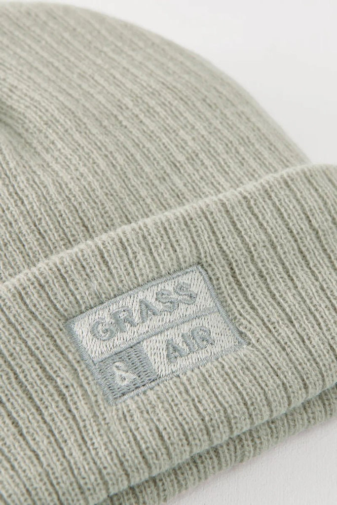 Grass & Air: Geo Thermal Grey Beanie Hat - Acorn & Pip_Grass & Air