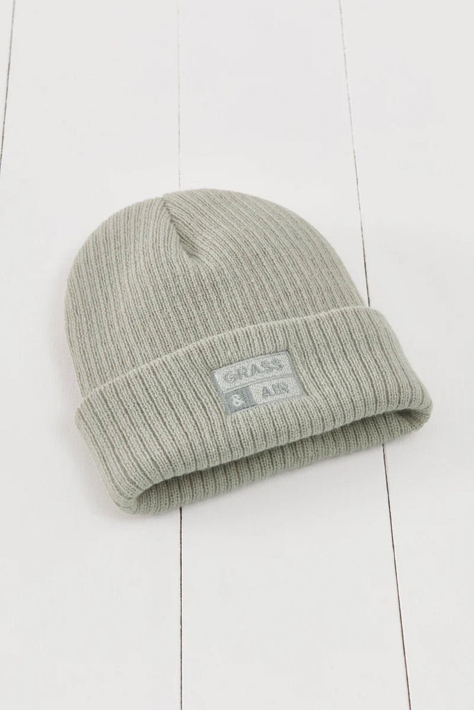 Grass & Air: Geo Thermal Grey Beanie Hat - Acorn & Pip_Grass & Air