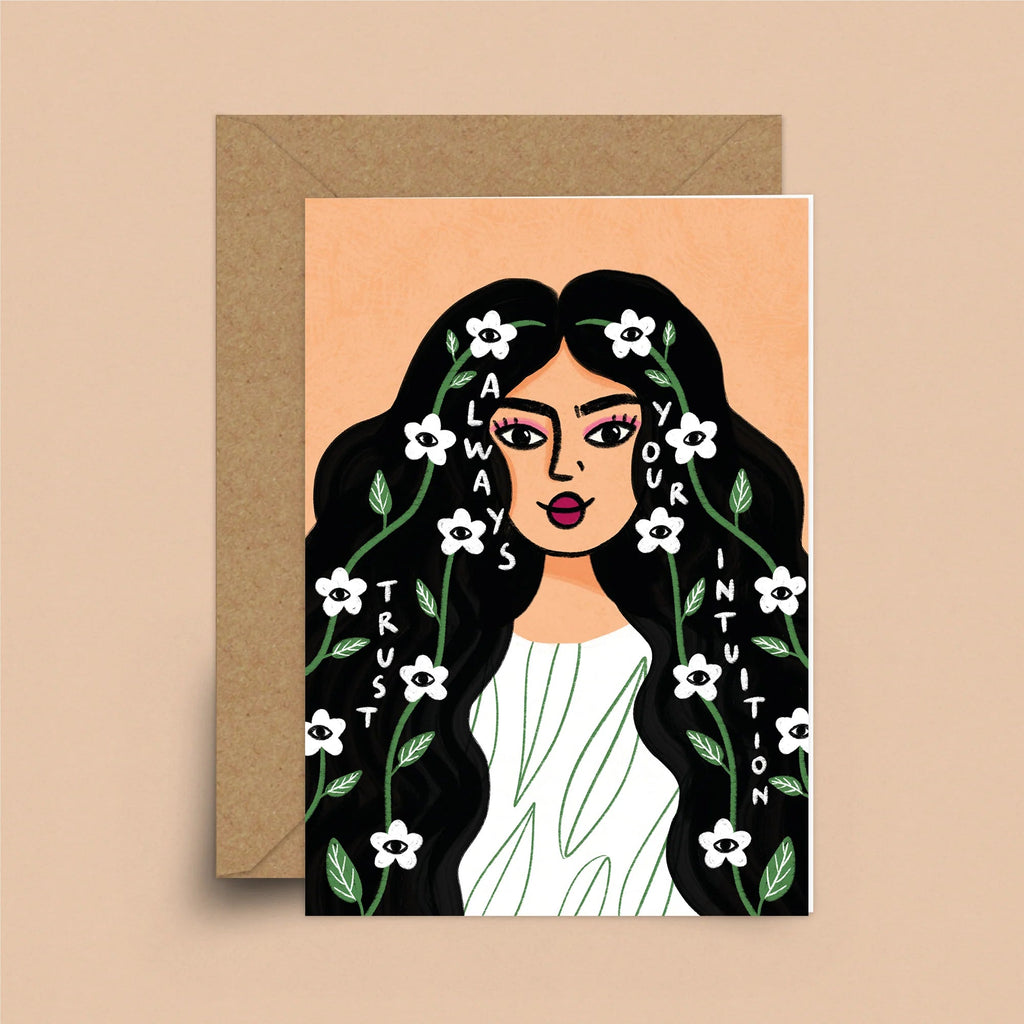 Hey Im Sakina: Follow your Intuition Greetings Card - Acorn & Pip_Hey I'm Sakina