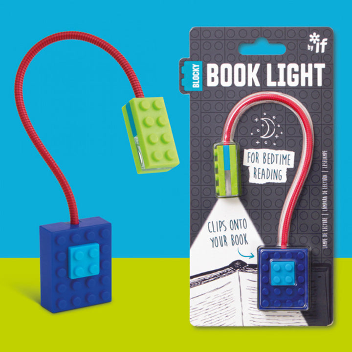 IF Blocky LED clip-on book reading light in green and blue