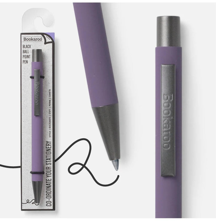 IF Bookaroo aubergine purple ballpoint pen with black ink
