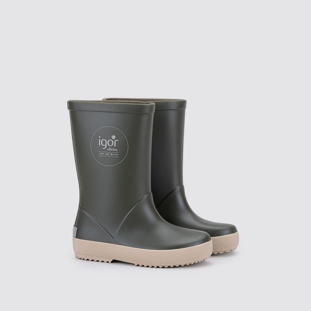 Igor: Splash Kids Rain Boots - Beige / Khaki - Acorn & Pip_Igor