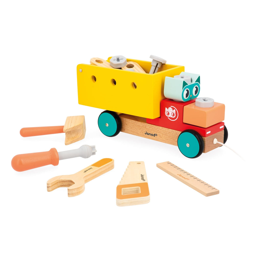 Janod: Wooden Brico Pull Along DIY Truck - Acorn & Pip_Janod