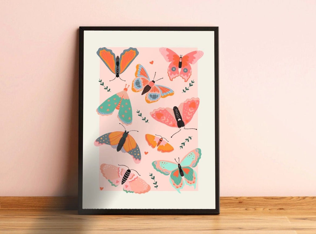 Kate Fox Design: Butterflies - A5 Print - Acorn & Pip_Kate Fox Design