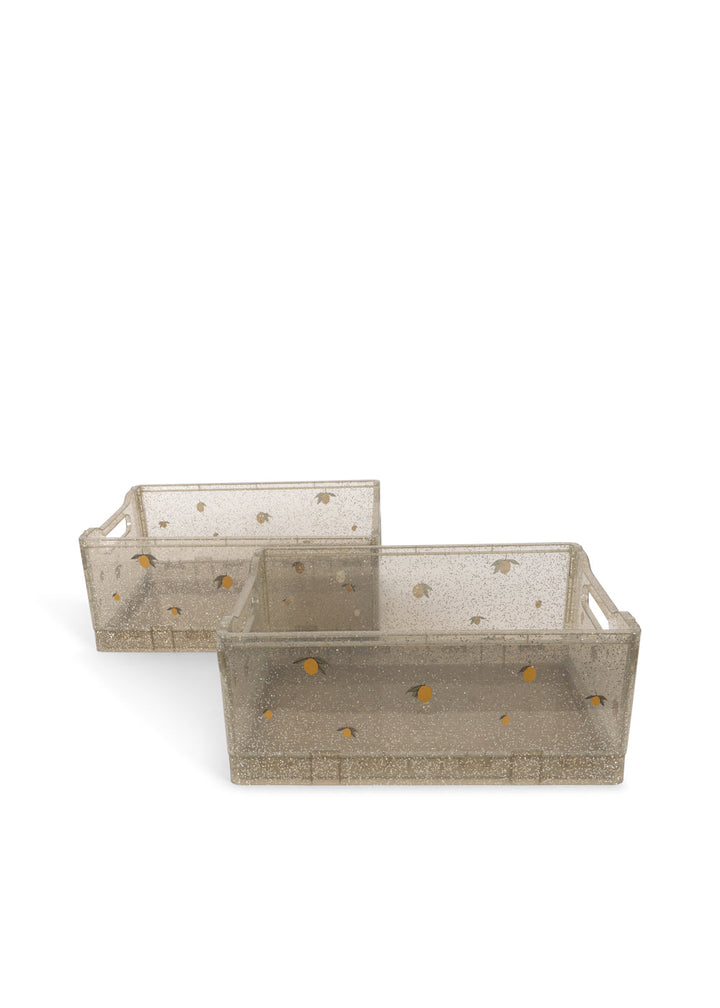 Sparkling Blue glitter storage boxes