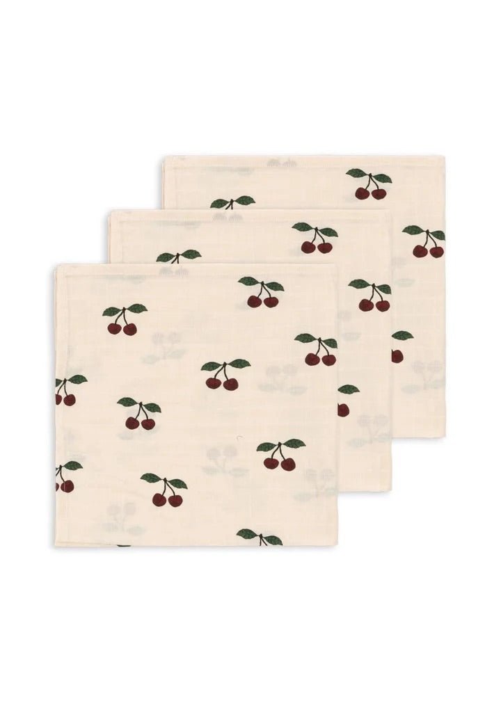 Konges Sløjd: 3 Pack Muslin Set - Ma Grande Cerise - Acorn & Pip_Konges Sløjd