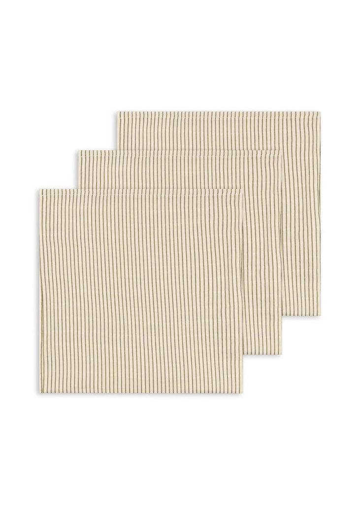 Konges Sløjd: 3 Pack Muslin Set - Tea Stripe - Acorn & Pip_Konges Sløjd