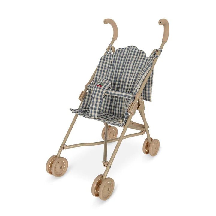 Konges Sløjd: Cheeky Print Doll Stroller (Blue Gingham) - Acorn & Pip_Konges Sløjd