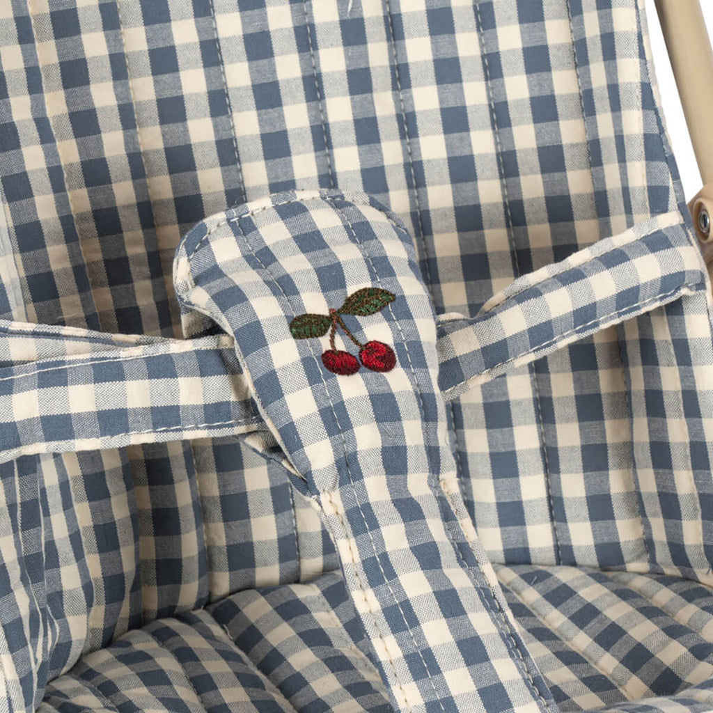 Konges Sløjd: Cheeky Print Doll Stroller (Blue Gingham) - Acorn & Pip_Konges Sløjd