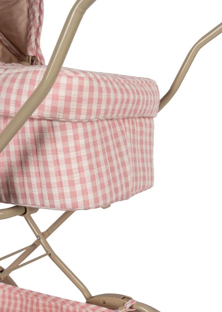 Konges Sløjd: Doll Pram - Powder Pink Check - Acorn & Pip_Konges Sløjd