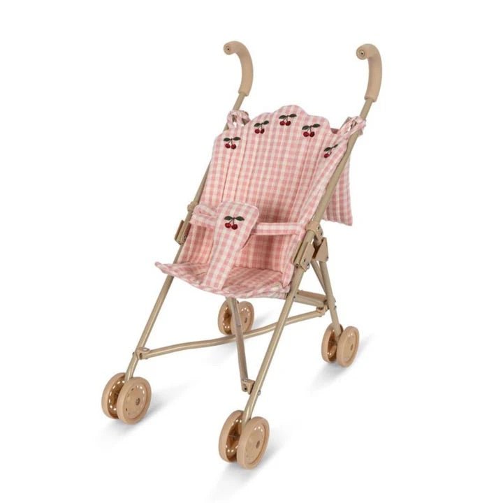 Konges Sløjd: Doll Stroller - Powder Pink Check - Acorn & Pip_Konges Sløjd