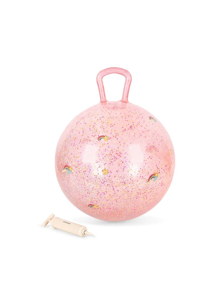 Konges Sløjd Rainbow Glitter Jump Ball with pump