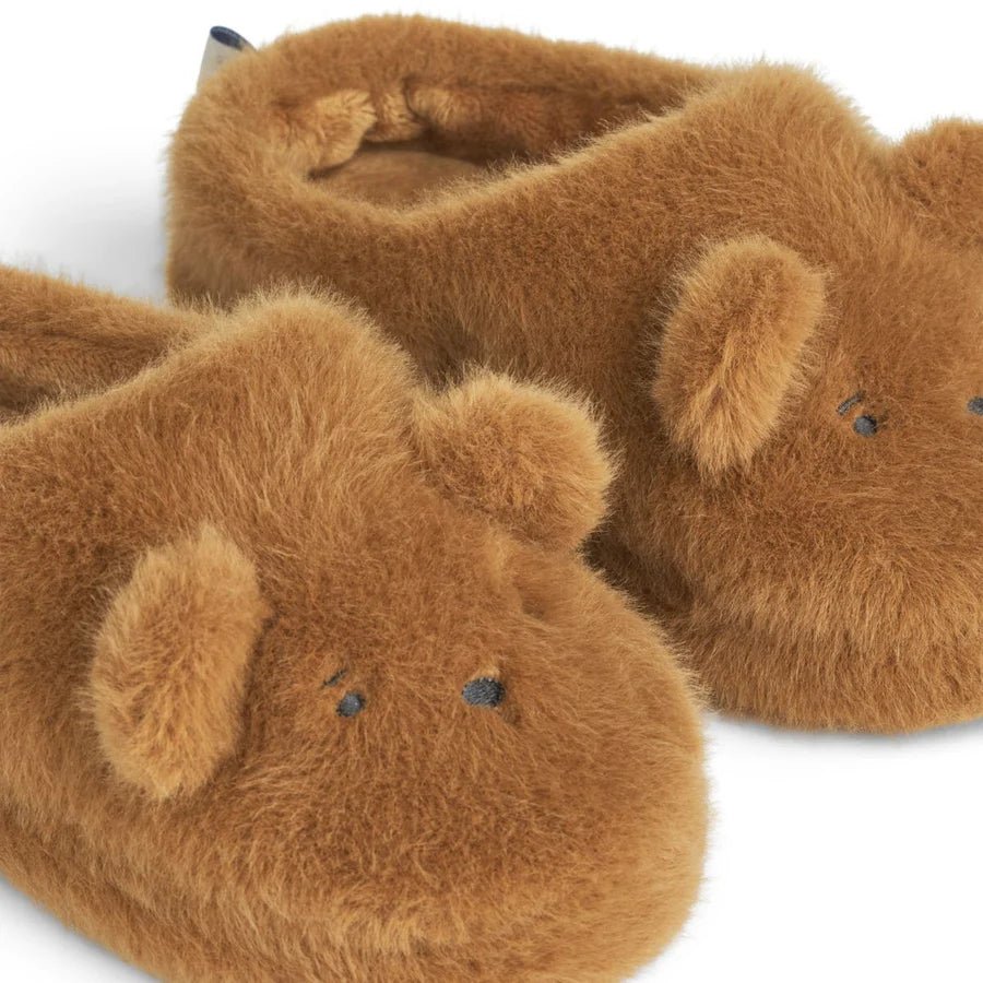 Liewood: Aviaja Bear Slippers - Golden Caramel - Acorn & Pip_Liewood