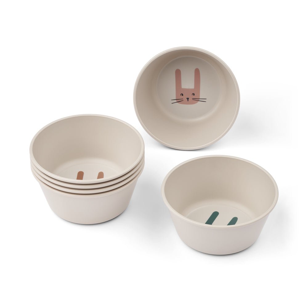 Liewood: Cees Bowl 6 - Pack - Bunny / Sandy - Acorn & Pip_Liewood