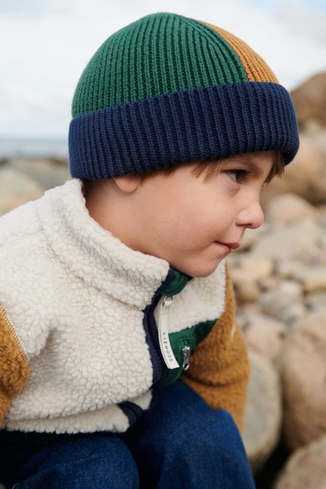 Liewood: Ezra Kids Beanie - Garden Green Mix - Acorn & Pip_Liewood