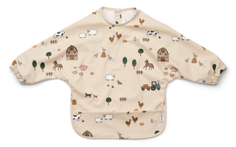 Liewood: Merle Cape Weaning Bib - Farm / Sandy - Acorn & Pip_Liewood