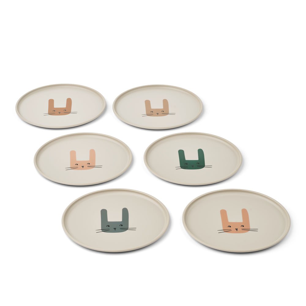 Liewood: Remco Plate 6 - Pack - Bunny / Sandy - Acorn & Pip_Liewood