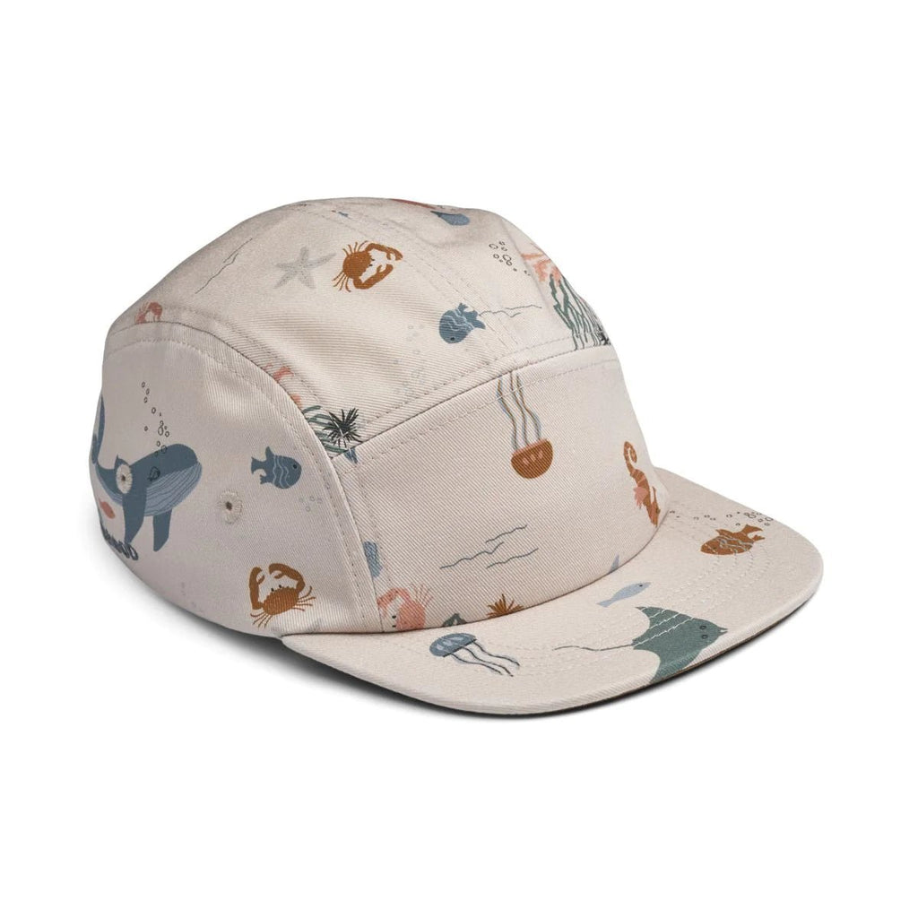 Liewood: Rory Kids Printed Sun Cap - Sea Creature / Sandy - Acorn & Pip_Liewood