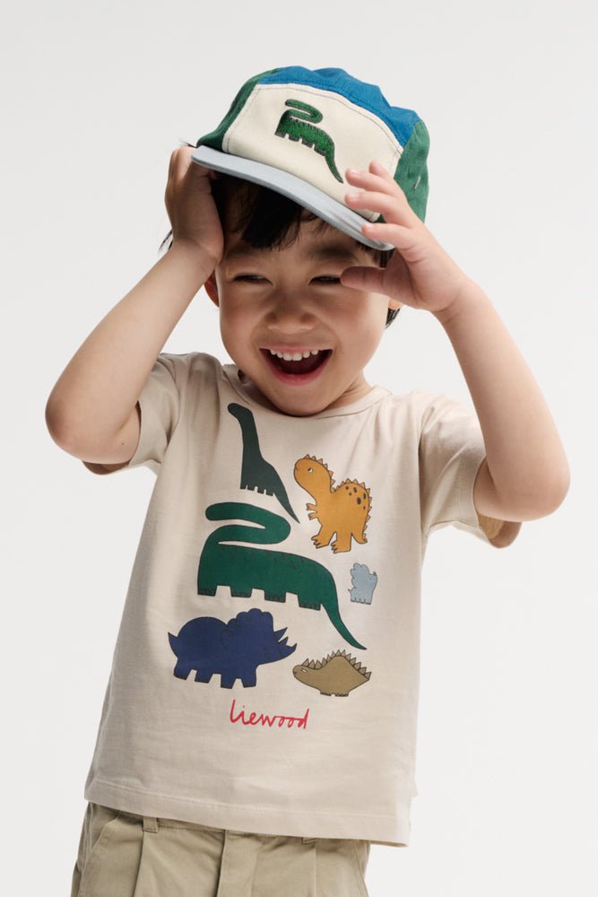 Liewood: Rory Printed Kids Cap - Blue Fog Multi Mix - Acorn & Pip_Liewood