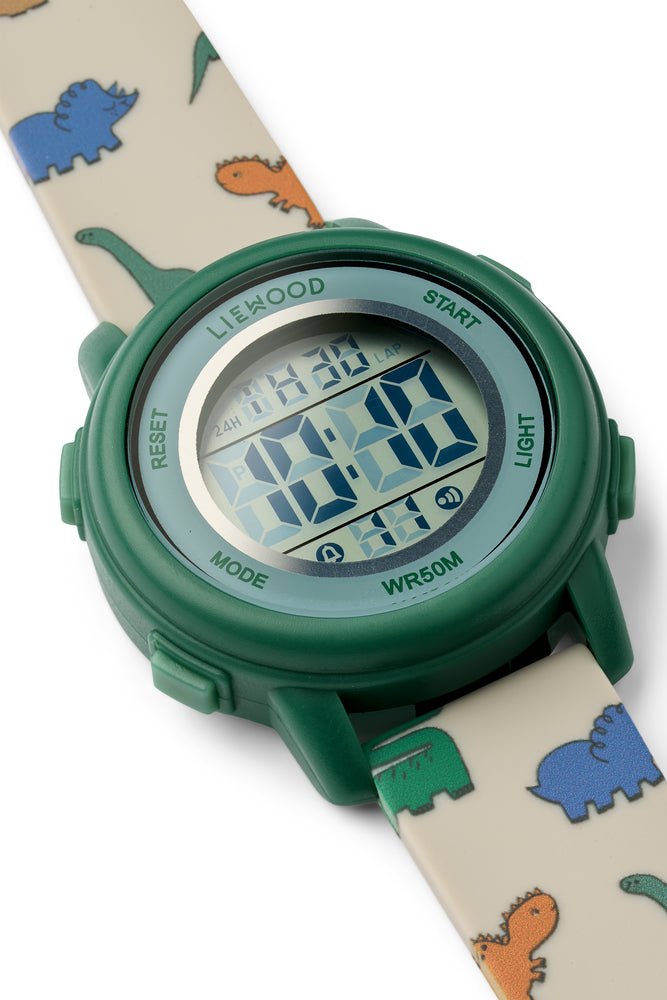 Liewood: Sussi Wrist Watch - Dinosaurs / Mist - Acorn & Pip_Liewood