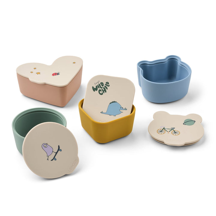 LIEWOOD Toto silicone snack box 4-pack