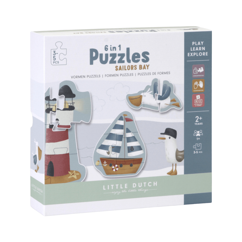 Little Dutch: 6 in 1 Puzzles Sailors Bay - Acorn & Pip_Little Dutch