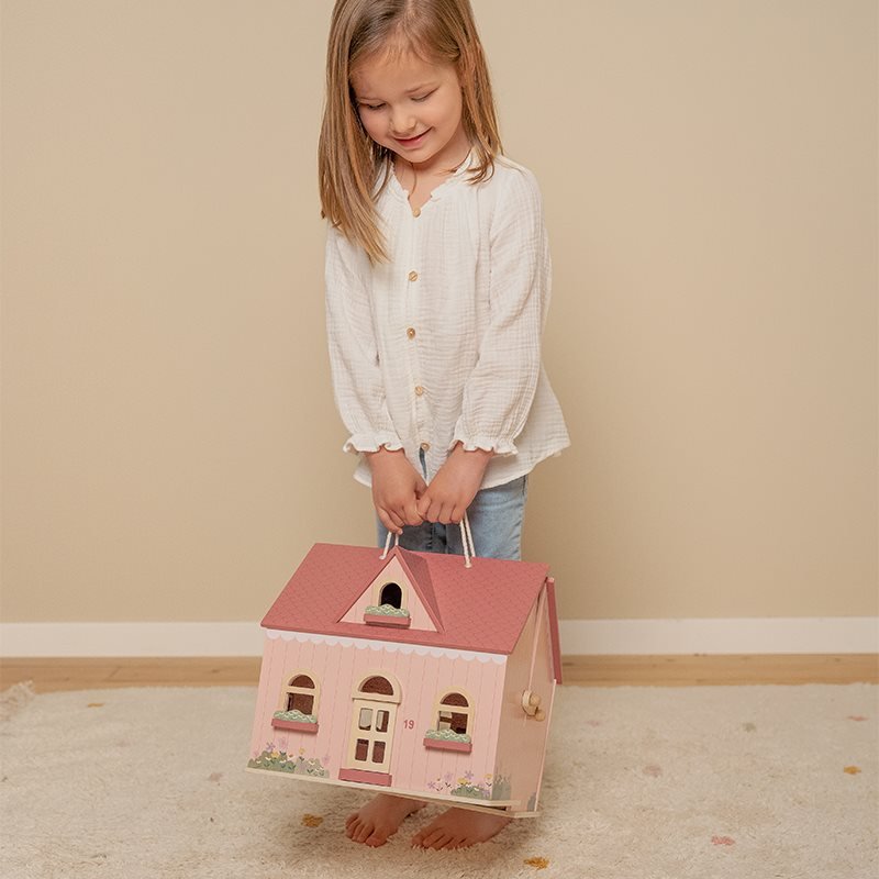 Little Dutch: Pink Wooden Portable Dollhouse - Acorn & Pip_Little Dutch