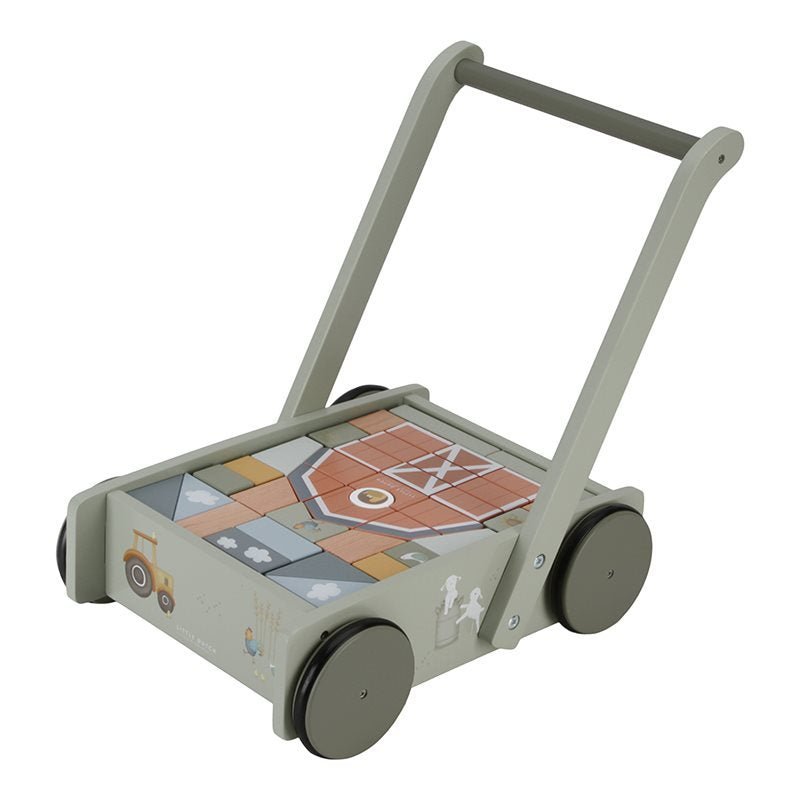 Little Dutch: Push - Along Wooden Block Trolley - Little Farm - Acorn & Pip_Little Dutch