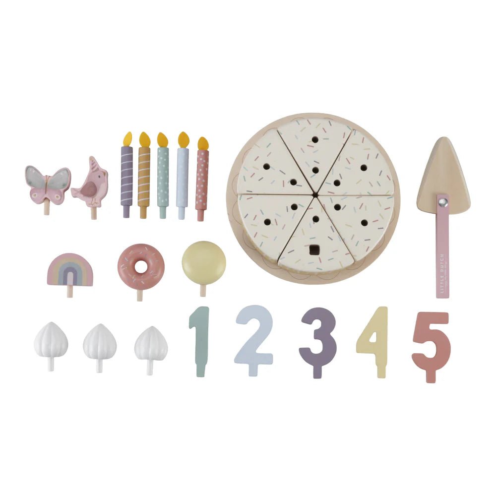 Little Dutch: Wooden Birthday Cake - Pink - Acorn & Pip_Little Dutch