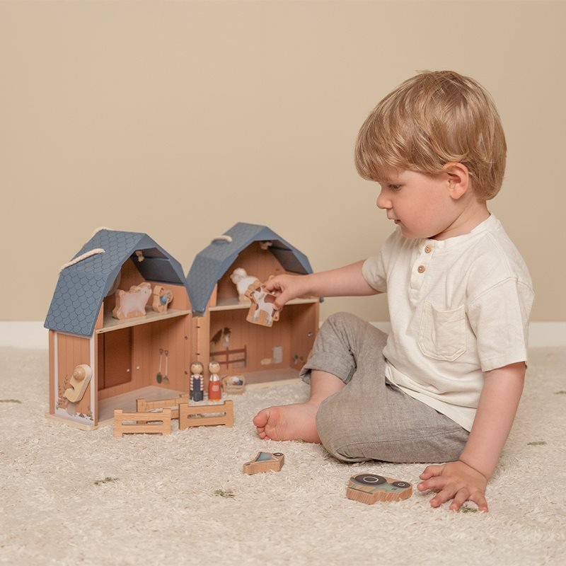 Little Dutch: Wooden Dolls House Play Barn with Figures - Little Farm - Acorn & Pip_Little Dutch