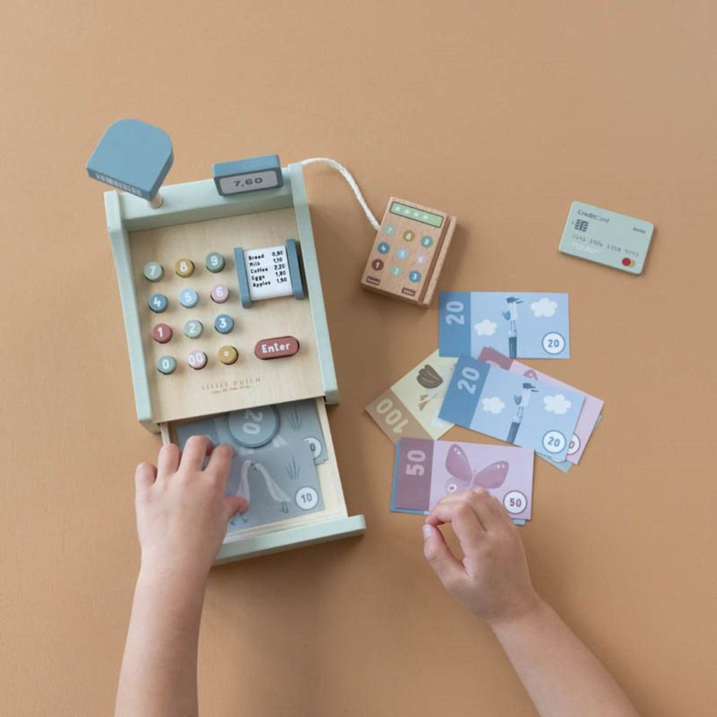 Little Dutch: Wooden Toy Cash Register with Scanner - Acorn & Pip_Little Dutch