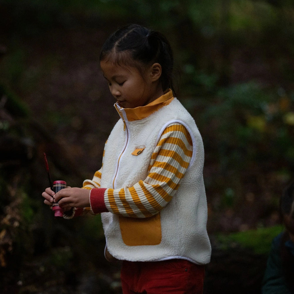 Little Green Radicals: Cream Cosy Zip Up Recycled Fleece Gilet - Acorn & Pip_Little Green Radicals