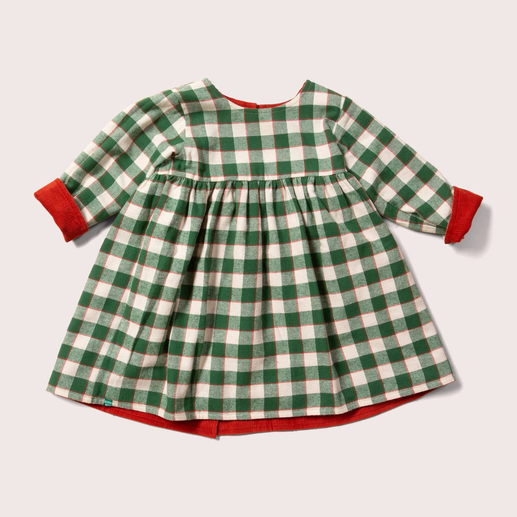 Little Green Radicals: Hazelnut Reversible Corduroy Pocket Dress - Acorn & Pip_Little Green Radicals