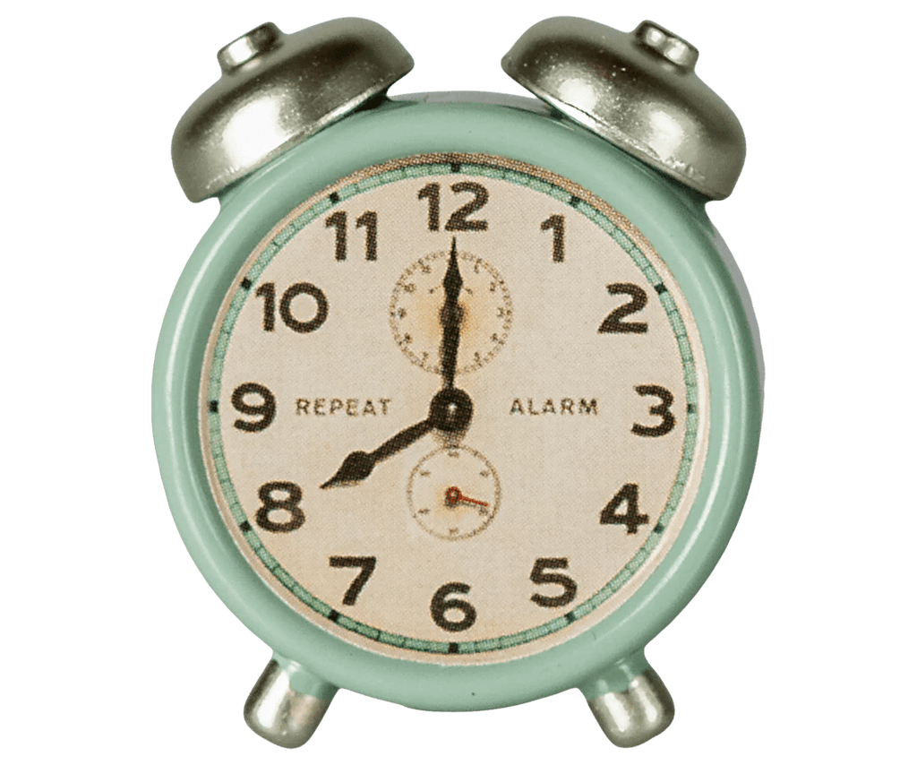 Maileg: Alarm clock, Mouse - Mint - Acorn & Pip_Maileg