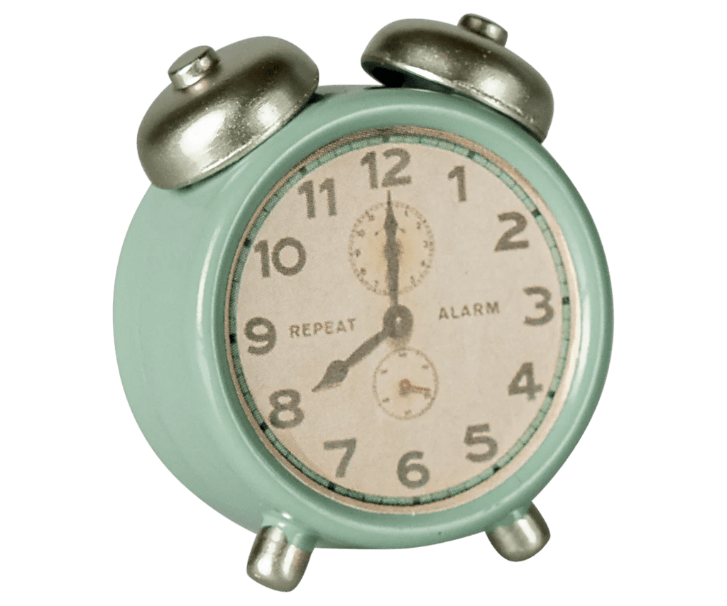 Maileg: Alarm clock, Mouse - Mint - Acorn & Pip_Maileg