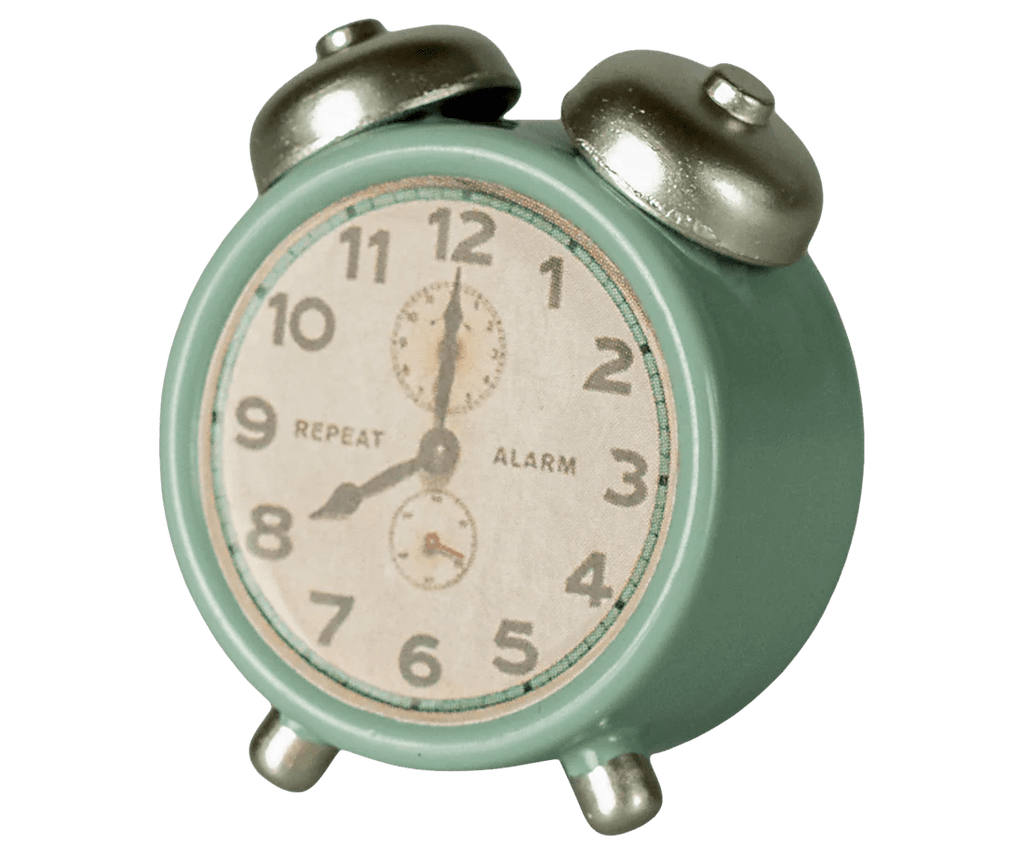 Maileg: Alarm clock, Mouse - Mint - Acorn & Pip_Maileg