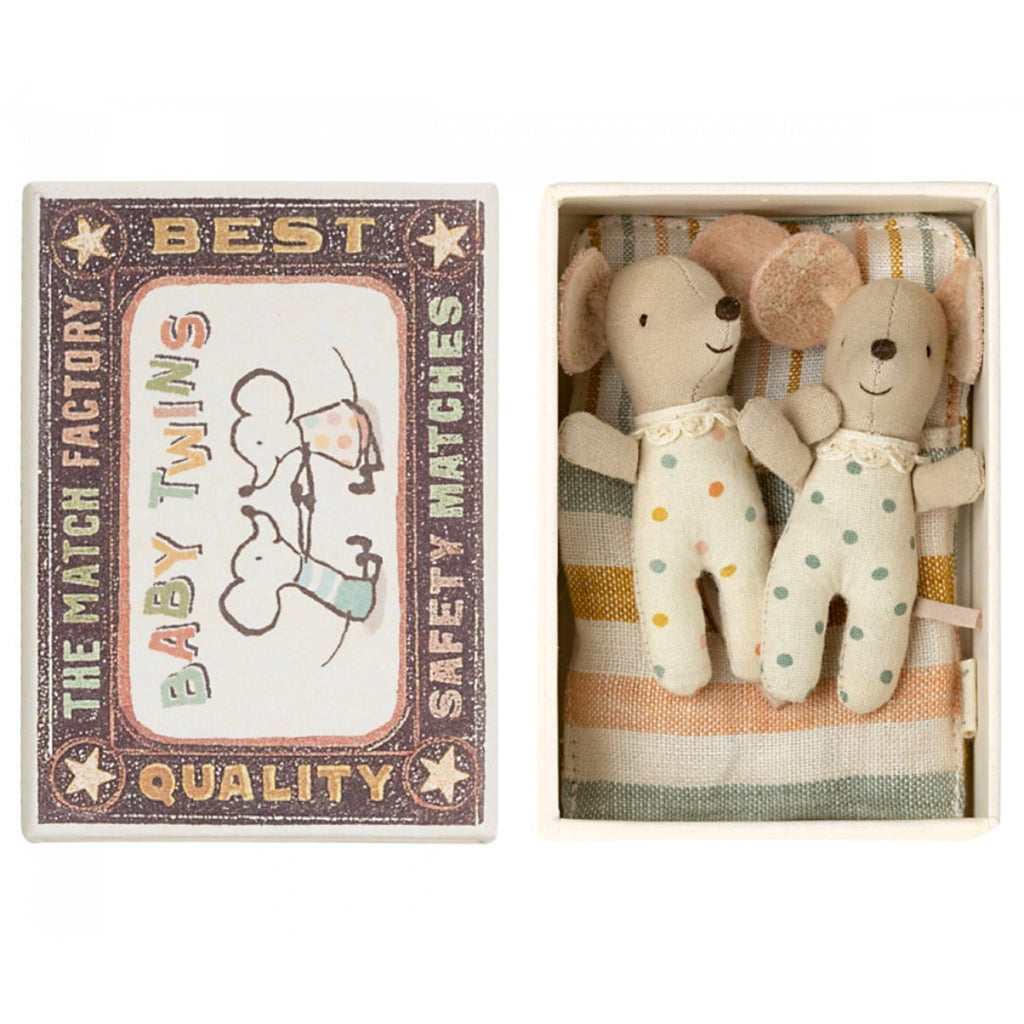 Maileg: Baby Mice - Twins In Matchbox - Acorn & Pip_Maileg