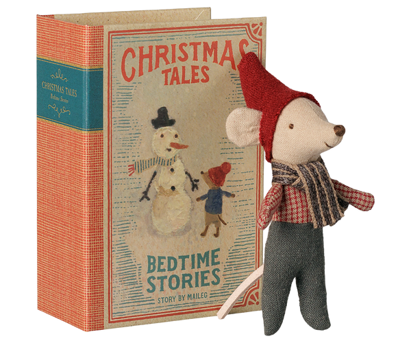 Maileg Christmas Baby Mouse in Storybook