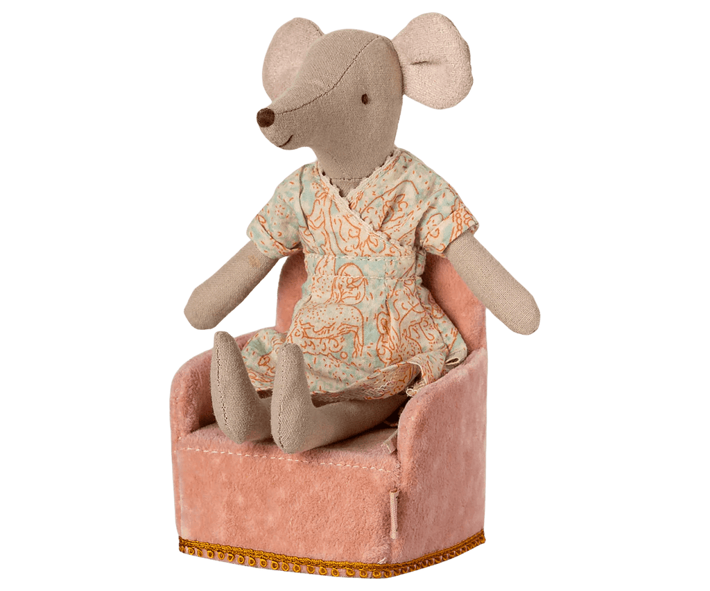 Maileg: Folding chair, Mouse - Rose - Acorn & Pip_Maileg