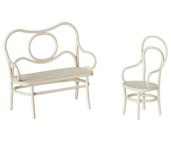 Maileg café bench and chair
