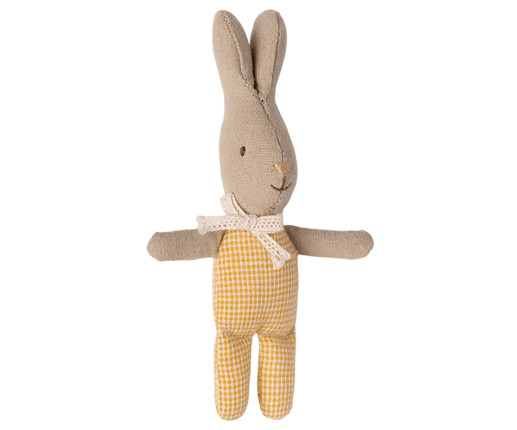 Maileg: Rabbit, My - Yellow Check - Acorn & Pip_Maileg