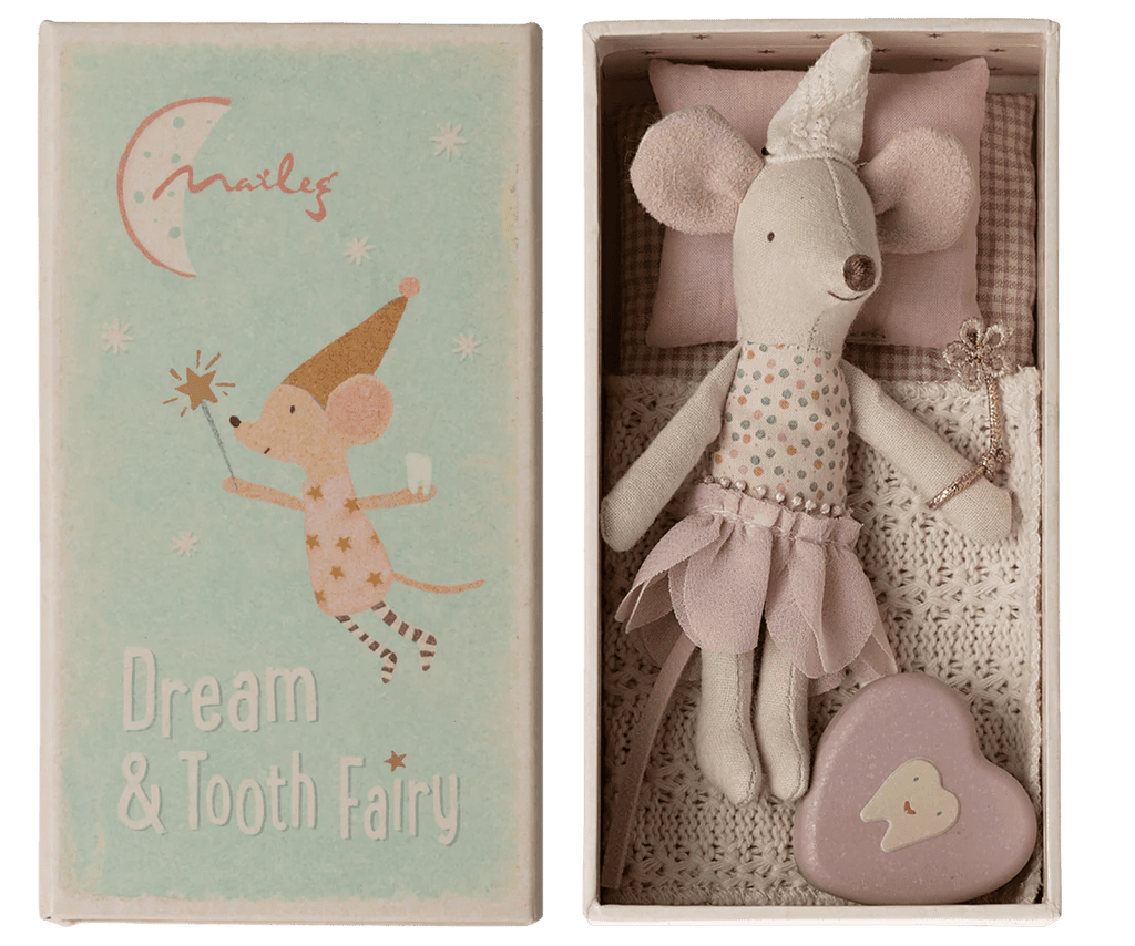 Maileg: Tooth fairy mouse matchbox, Little Sister - Acorn & Pip_Maileg